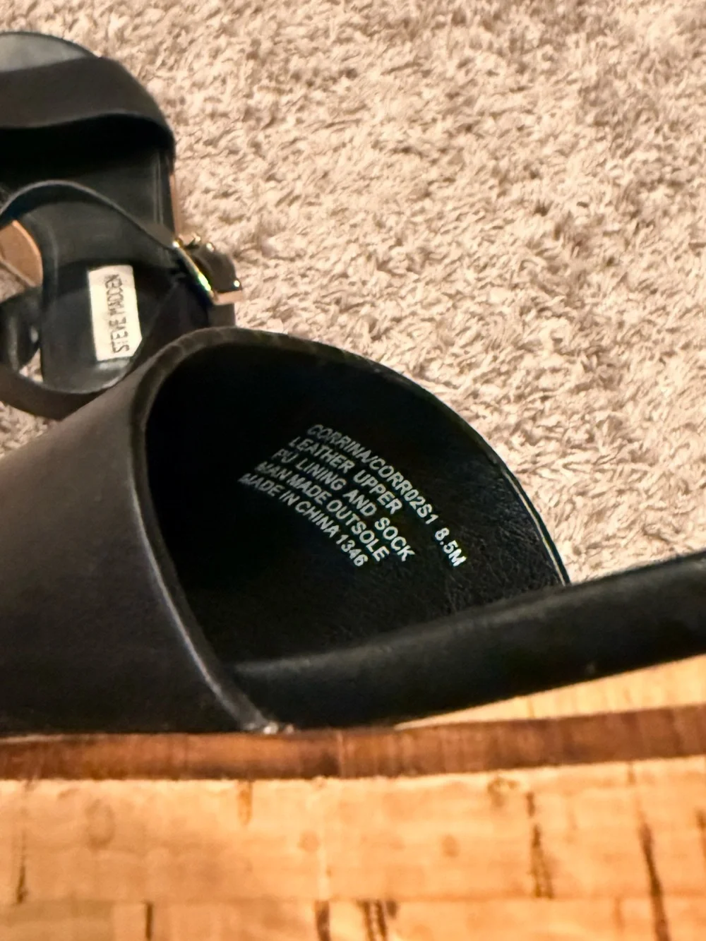Steve Madden Corrina Black Platform Cork Sandals